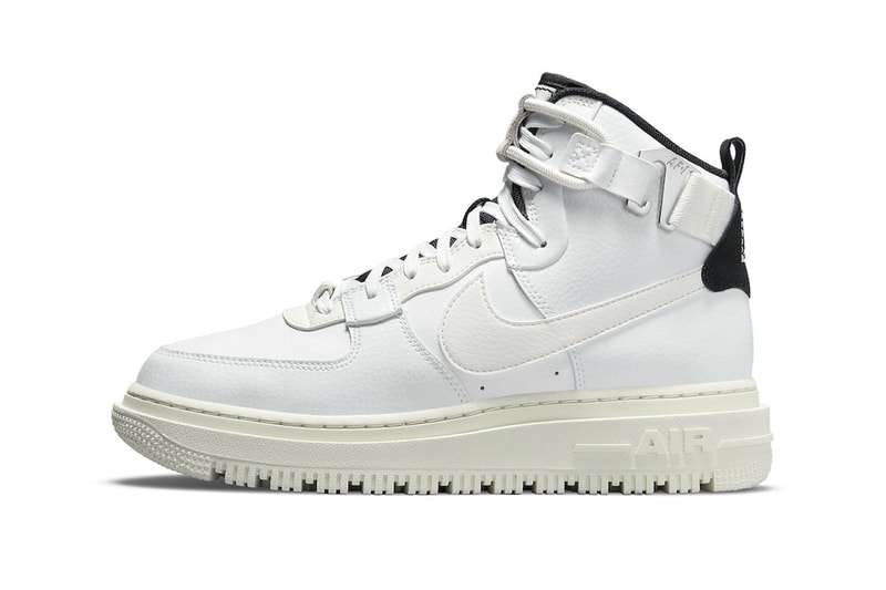 Official Look Nike Air Force 1 High Utility 2.0 Summit White Fall Winter 2021 tumbled leather high top boot Release info date price