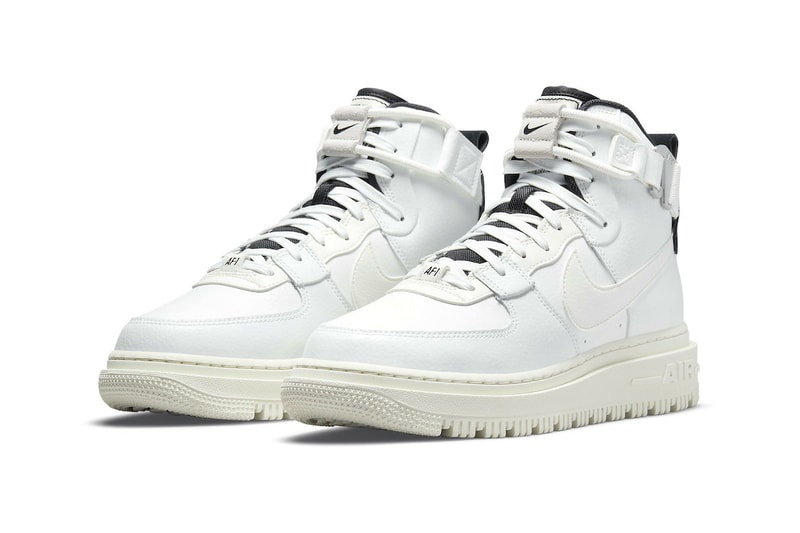 Official Look Nike Air Force 1 High Utility 2.0 Summit White Fall Winter 2021 tumbled leather high top boot Release info date price