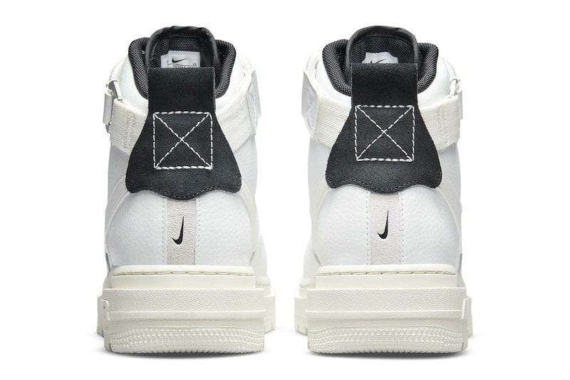 Official Look Nike Air Force 1 High Utility 2.0 Summit White Fall Winter 2021 tumbled leather high top boot Release info date price