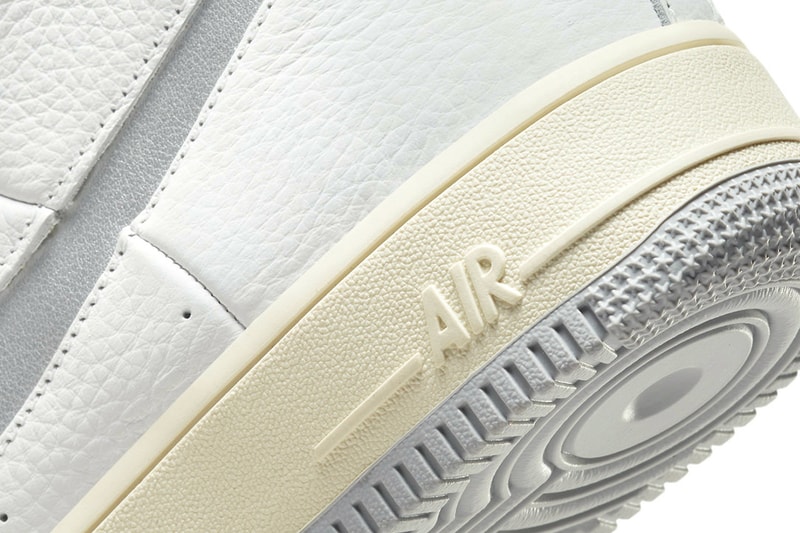Nike Air Force 1 Strapless Light Smoke Grey Release sneaker footwear leather suede aged Summit White