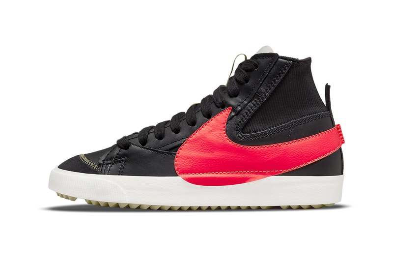 nike blazer mid jumbo black bright crimson olive aura DD3111 001 release date info store list buying guide photos price 
