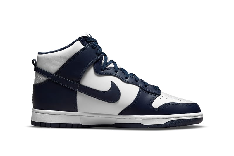 nike dunk high white midnight navy total orange