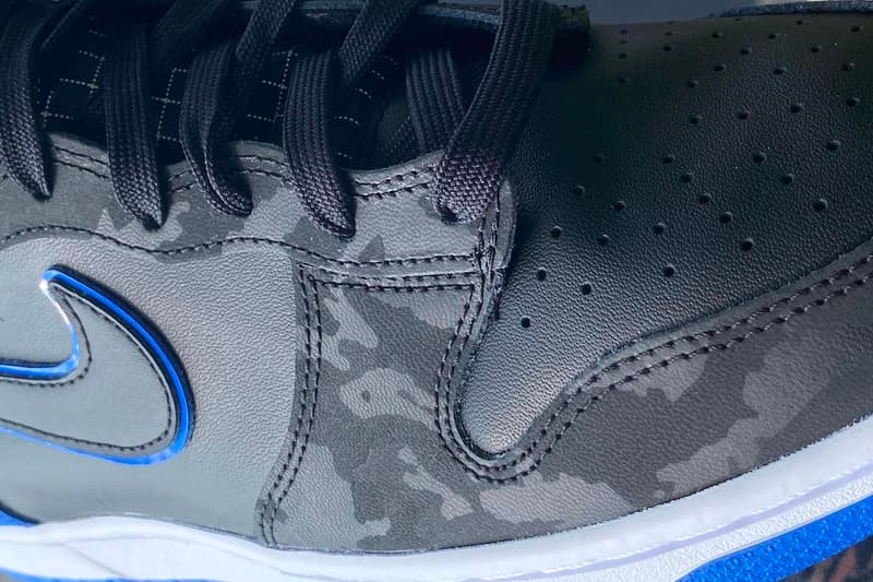 Nike Dunk High SE Black Royal Blue Camo Grid Release 2021 DD3359-001