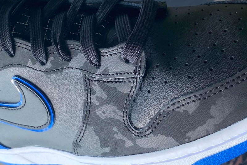 Nike Dunk High SE Black Royal Blue Camo Grid Release 2021 DD3359-001