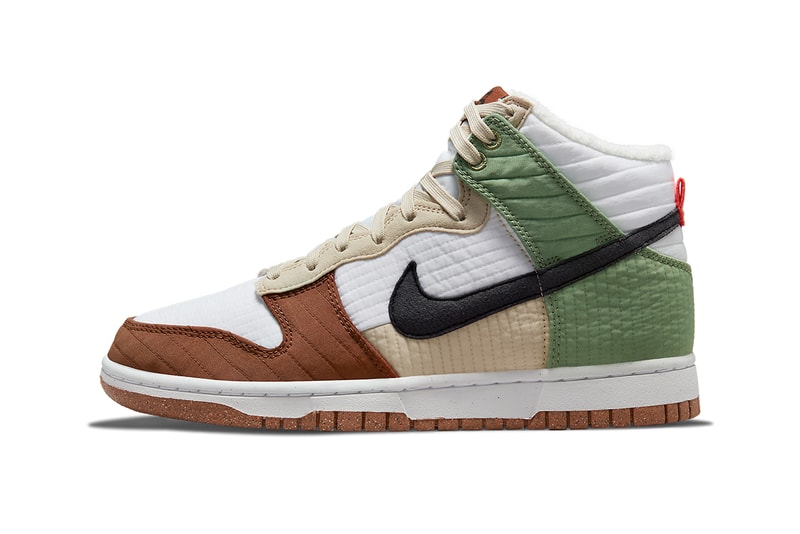 nike dunk high toasty summit white black oil green rattan release date info store list buying guide photos price 