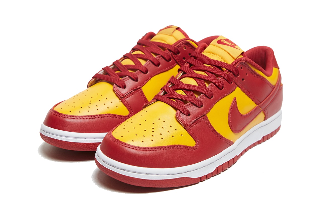 nike sportswear dunk low midas gold tough red white usc trojans DD1391 701 official release date info photos price store list buying guide