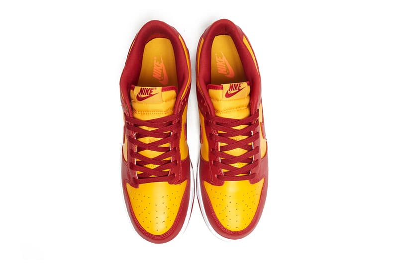 nike sportswear dunk low midas gold tough red white usc trojans DD1391 701 official release date info photos price store list buying guide