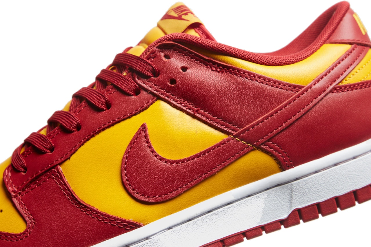 nike sportswear dunk low midas gold tough red white usc trojans DD1391 701 official release date info photos price store list buying guide