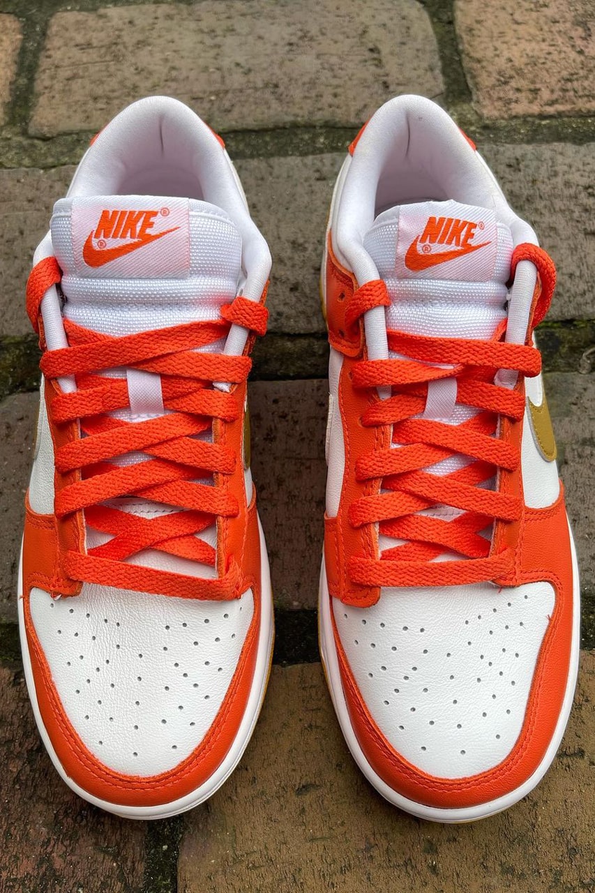 nike sportswear dunk low gold orange yellow white official release date info photos price store list buying guide