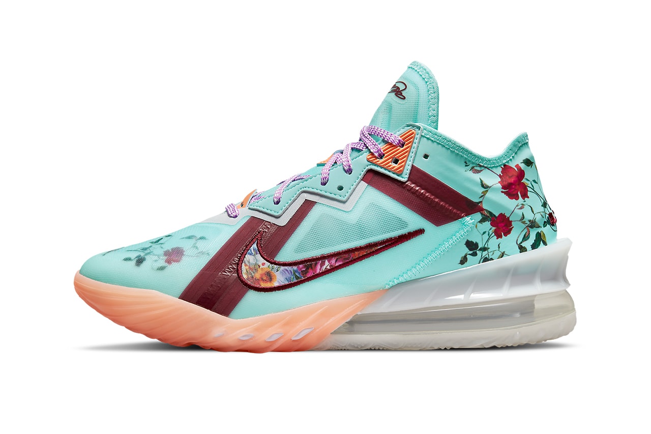 nike lebron 18 low floral CV7562 400 release info store list buying guide photos price 