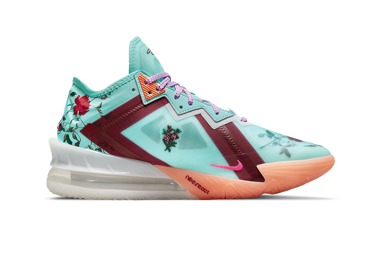 nike lebron 18 low floral CV7562 400 release info store list buying guide photos price 