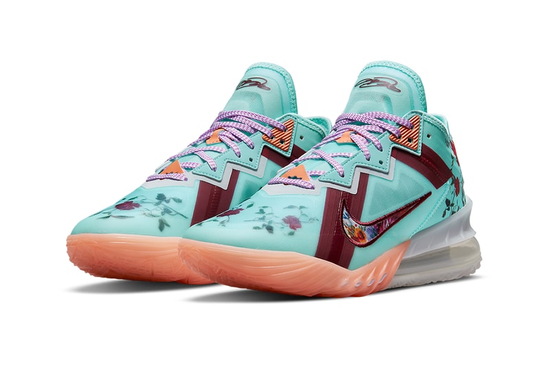 nike lebron 18 low floral CV7562 400 release info store list buying guide photos price 