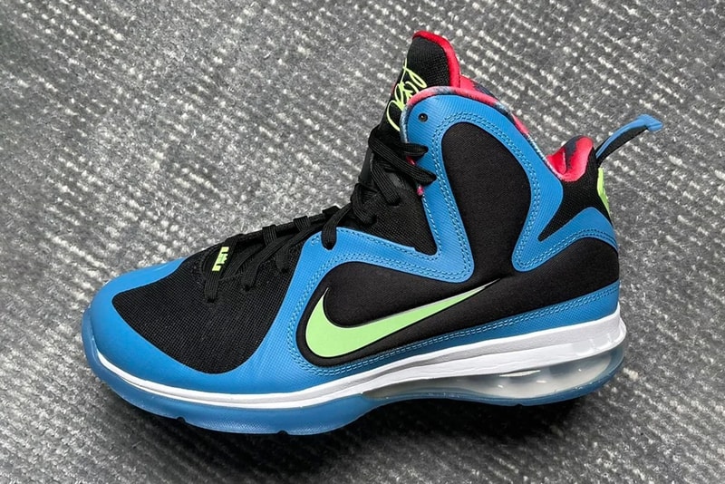 nike basketball lebron james 9 south coast 10th anniversary blue black volt red official release date info photos price store list buying guide