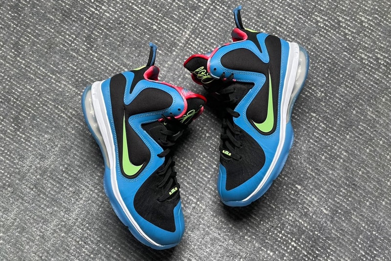 nike basketball lebron james 9 south coast 10th anniversary blue black volt red official release date info photos price store list buying guide