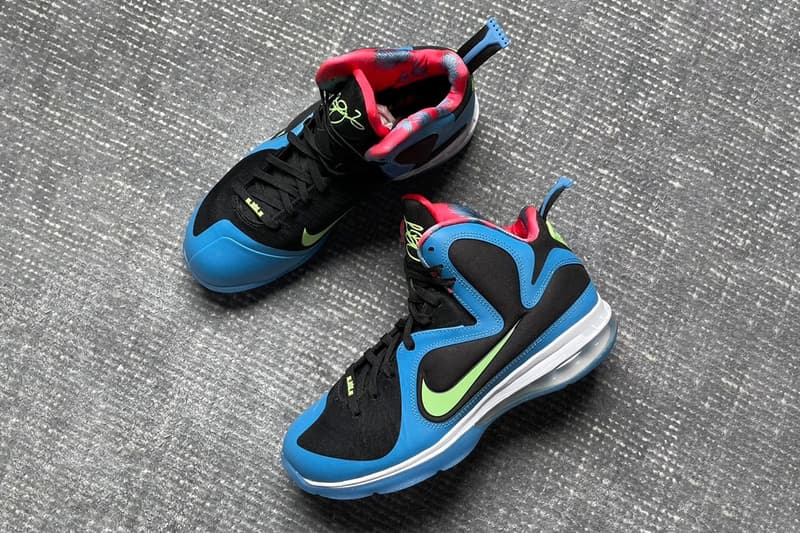 nike basketball lebron james 9 south coast 10th anniversary blue black volt red official release date info photos price store list buying guide