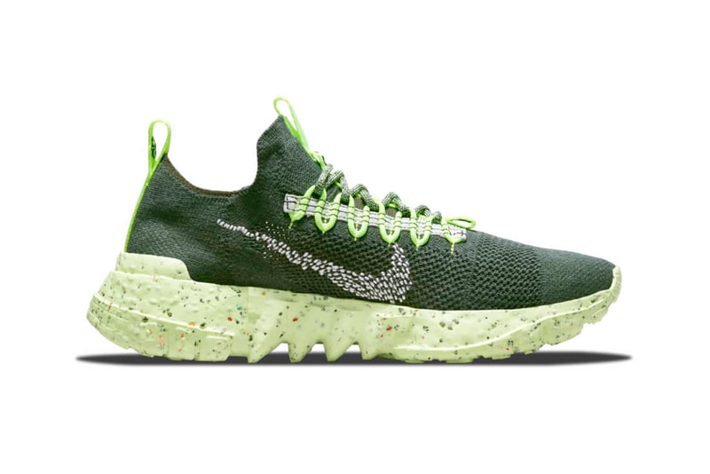 nike space hippie 01 carbon electric green sustainable recycled materials release information details buy cop purchase