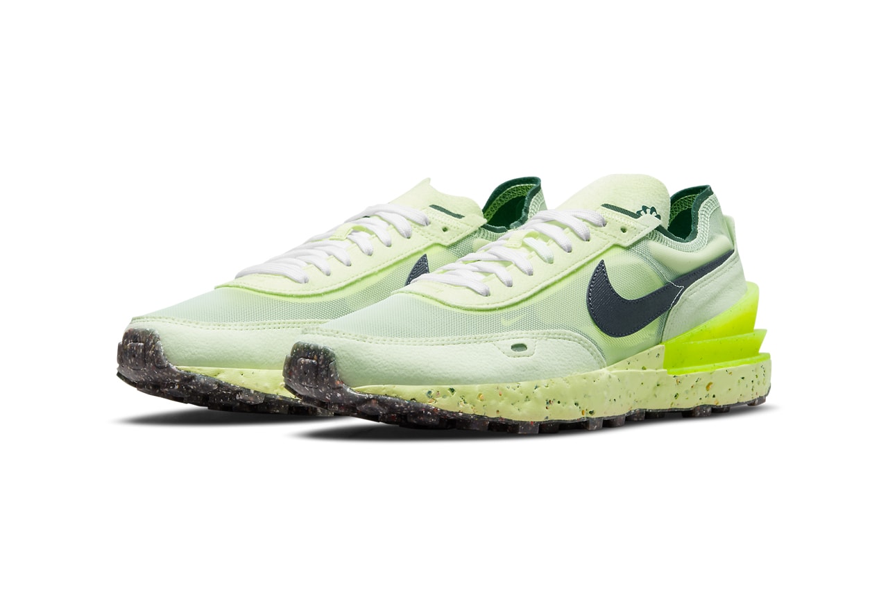 nike sportswear waffle one crater lime ice volt white armory navy DC2650 300 official release date info photos price
