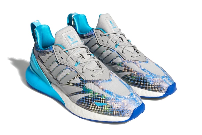 ninja adidas zx 2k boost 2 0 adilette sandal slide GZ3743 GZ3744 GZ3745 GZ3756 GZ3757 signal cyan cloud white glow pink blue grey two yellow