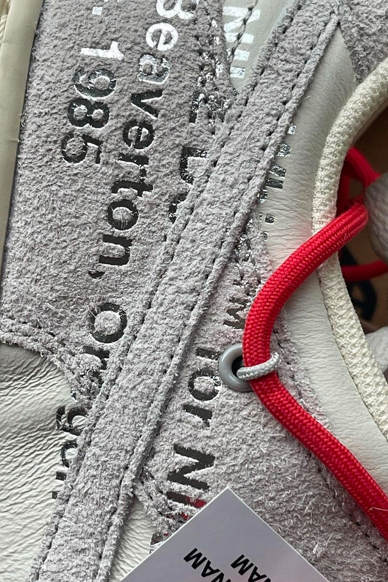 Off-White™ x Nike Dunk Low #33/50 Virgil Abloh @teddyssole Instagram Closer First Look Release Information Gray Red White Leather Blush Pink Mesh Suede