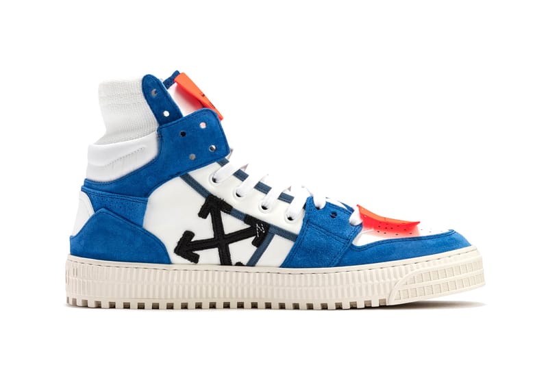 off white sneakers blue and white