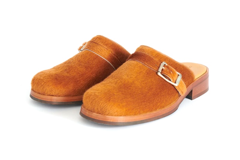 Our Legacy Camion Mule Caramel Hair on Hide Vibram Outsole Kilger Leather Italian Buckle Strap Fine Materials Luxury Footwear Stockholm Sweden