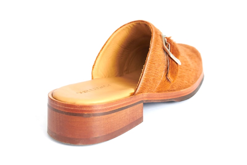 Our Legacy Camion Mule Caramel Hair on Hide Vibram Outsole Kilger Leather Italian Buckle Strap Fine Materials Luxury Footwear Stockholm Sweden