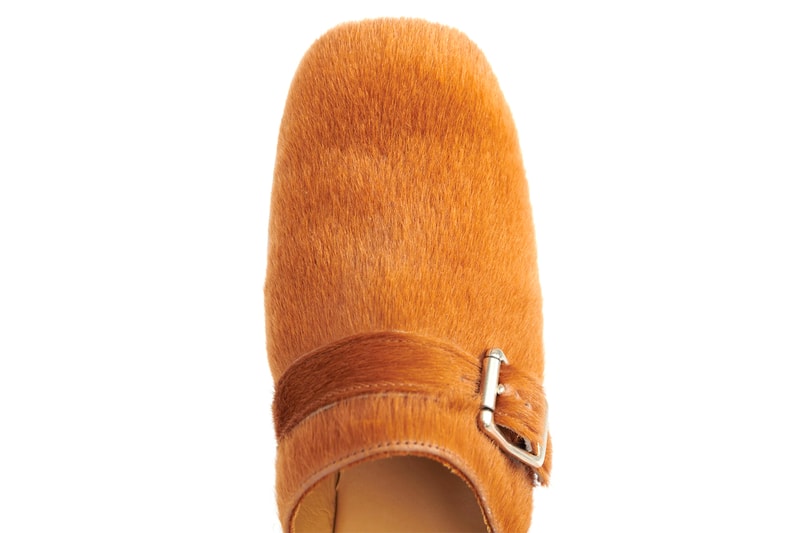 Our Legacy Camion Mule Caramel Hair on Hide Vibram Outsole Kilger Leather Italian Buckle Strap Fine Materials Luxury Footwear Stockholm Sweden