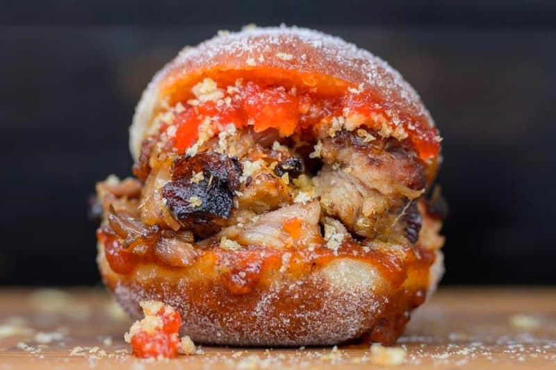 Pork Shoulder Doughnut The Ashes BBQ UK London United Kingdom Smoked Meats Donut