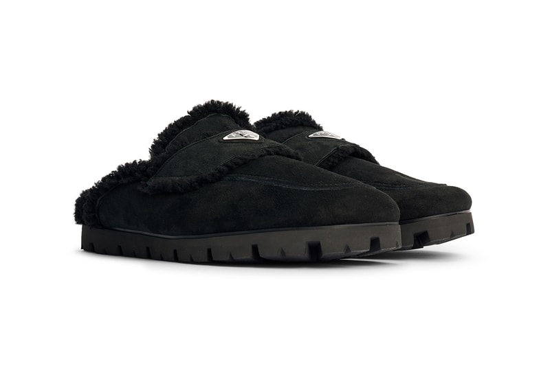 Prada Shearing Slippers Fall Winter 2021 "Possible Feelings" Collection Raf Simons Miuccia Prada Tres Bien Footwear Mules Slides Fluffy Indoor Suede