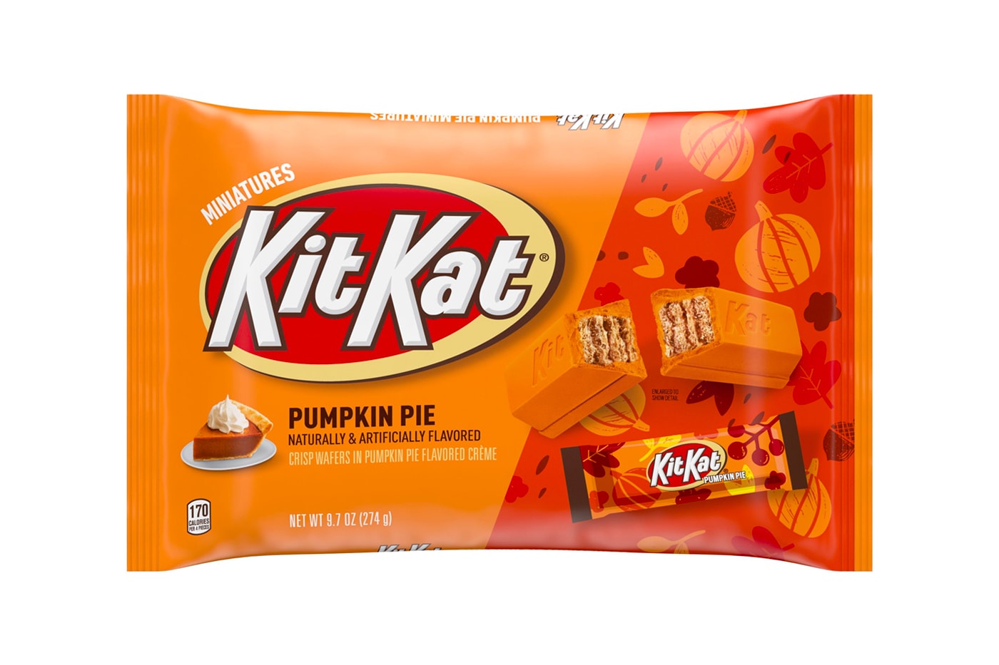 Kit Kat Pumpkin Pie Creme-Flavored Wafers Return 2021 Fall Season Autumn