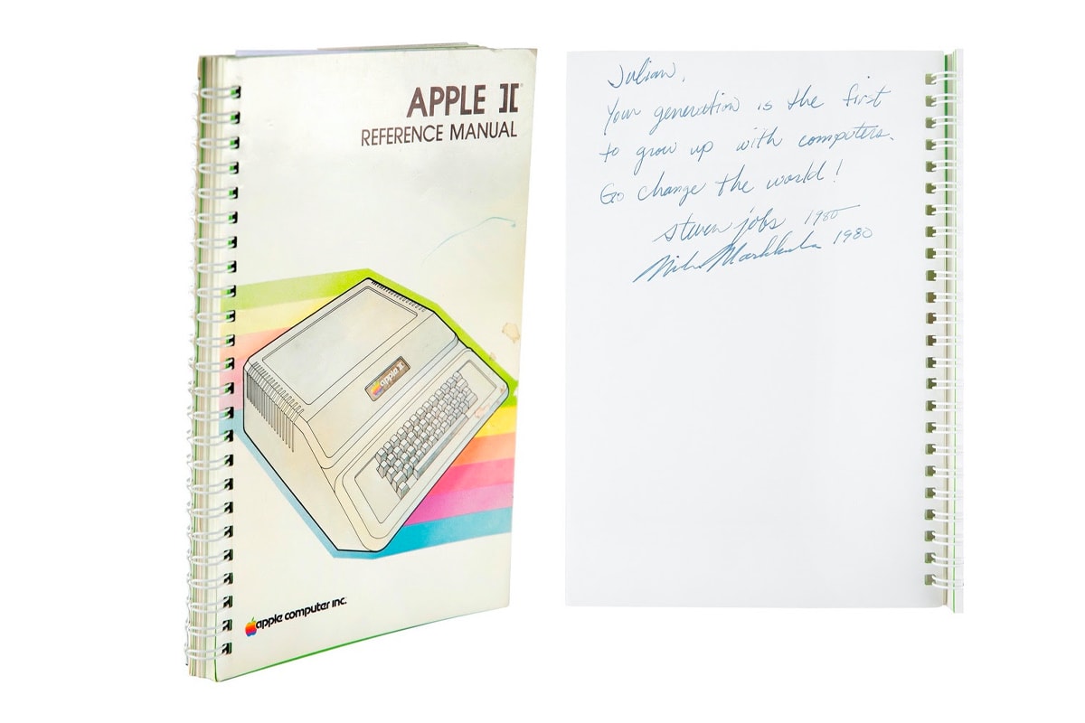 A Steve Jobs Signed Apple II Manual Auctions for Nearly $800,000 USD rr auction computer guide mac iphone indianaopolis colts jim irsay