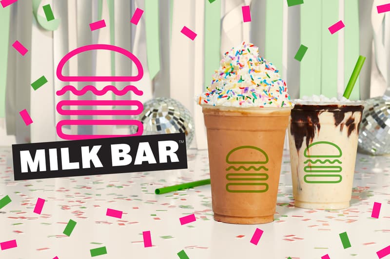 Milk Bar Teams Up Shake Shack Two Limited-Edition Shakes Chocolate birthday cake cornflake chocolate drizzle nationwide pickup delivery shack app early access sale release vanilla 