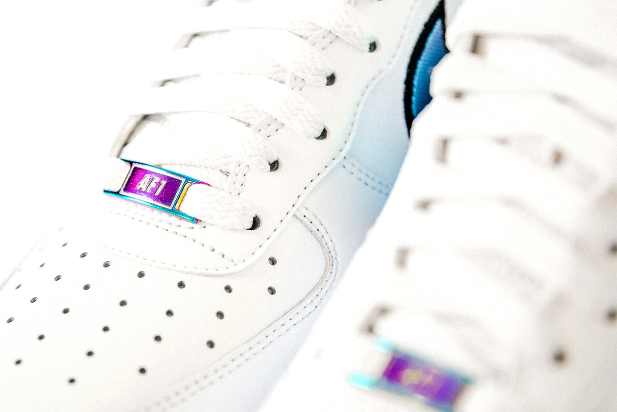 snipes nike air force 1 af1 sneakers footwear fashion exclusive limited edition lenticular iridescent collaboration white grey digital 