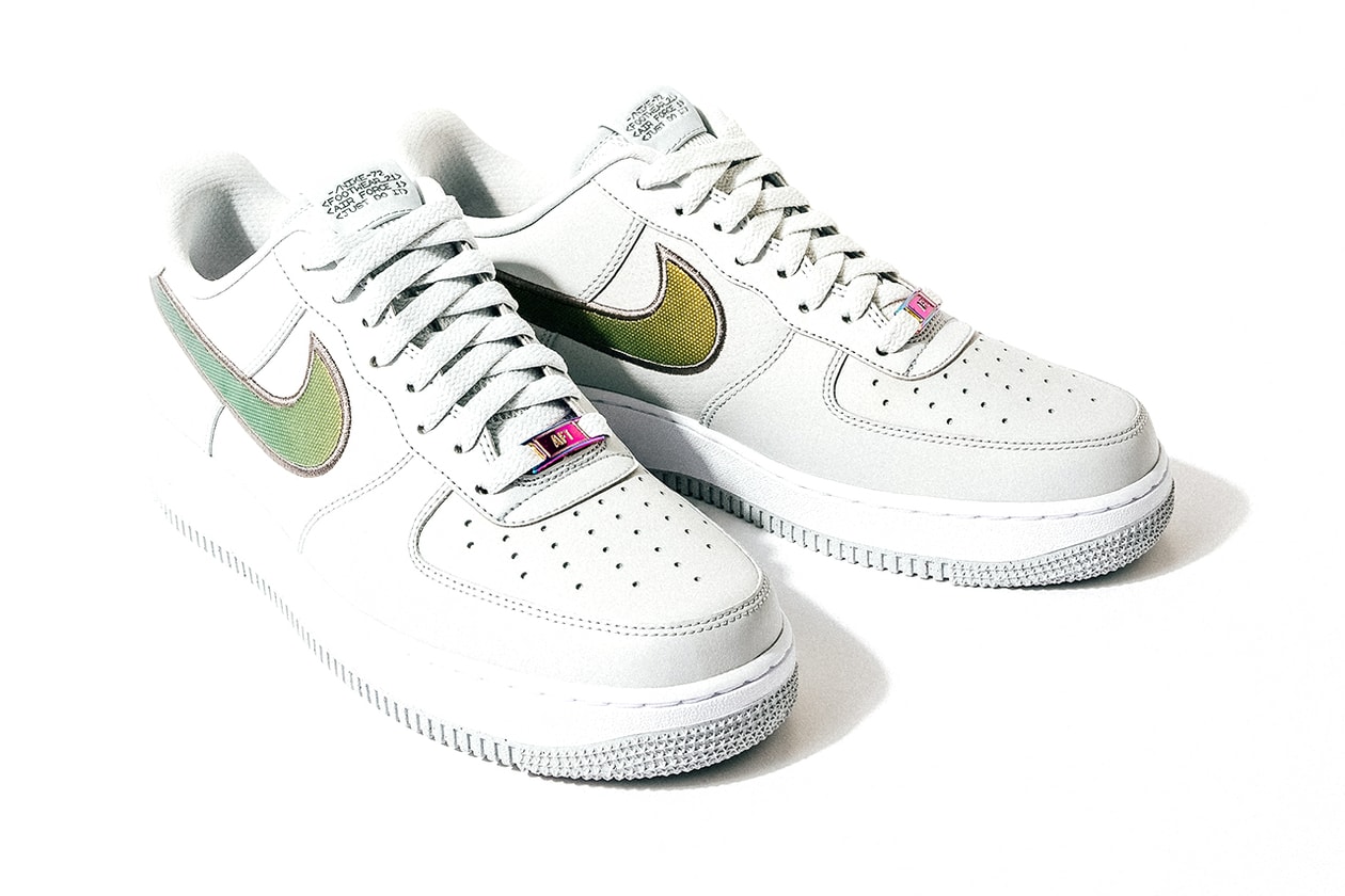 snipes nike air force 1 af1 sneakers footwear fashion exclusive limited edition lenticular iridescent collaboration white grey digital 