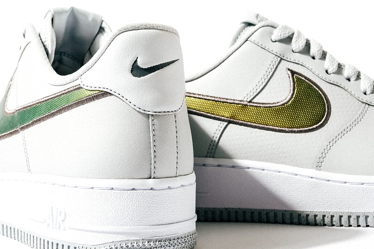 snipes nike air force 1 af1 sneakers footwear fashion exclusive limited edition lenticular iridescent collaboration white grey digital 