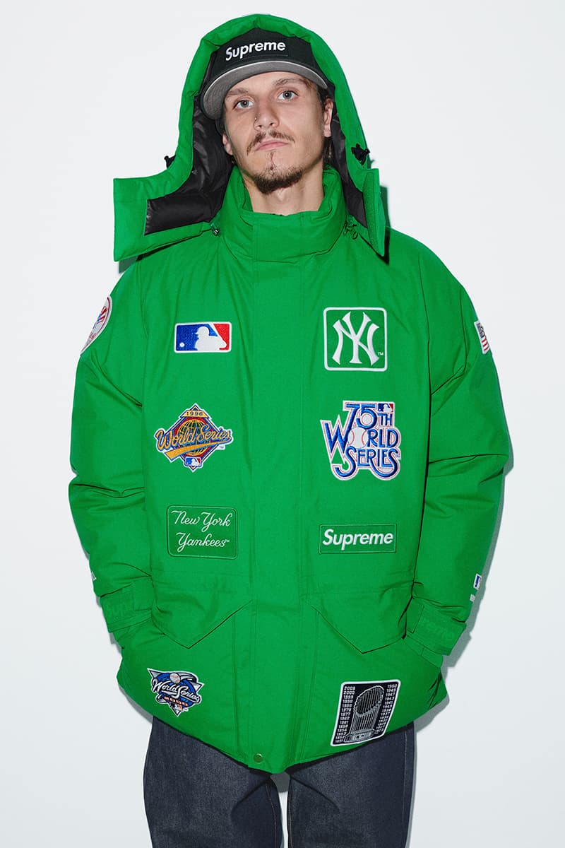 Supreme Fall/Winter 2021 Lookbook New York Yankees GORE TEX Tadanori Yokoo STASH Lady Pink Christopher Wool Nas DMX John Coltrane Skittles Mitchell & Ness Jackets Sweatshirts Shirts Tops Tees T Pants Beanies Hats Bags Accessories Release Date Buy Price 