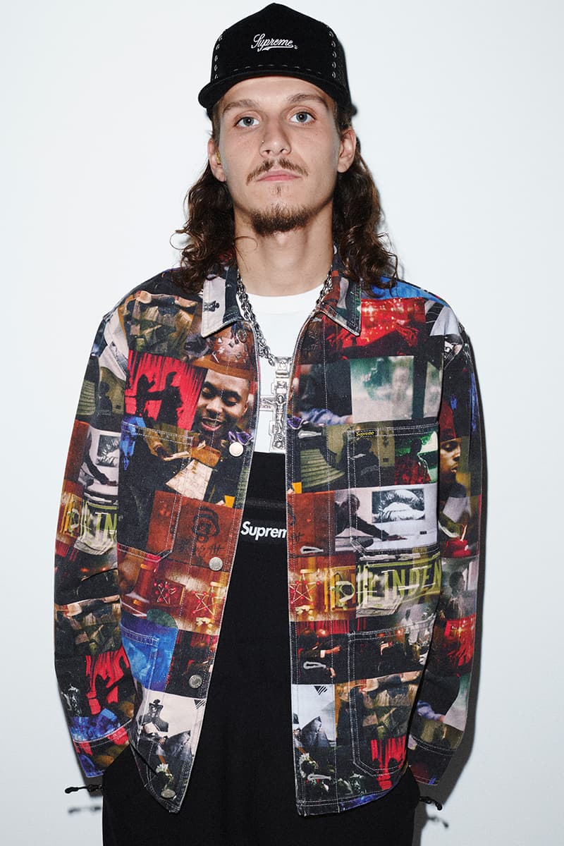 Supreme Fall/Winter 2021 Lookbook New York Yankees GORE TEX Tadanori Yokoo STASH Lady Pink Christopher Wool Nas DMX John Coltrane Skittles Mitchell & Ness Jackets Sweatshirts Shirts Tops Tees T Pants Beanies Hats Bags Accessories Release Date Buy Price 