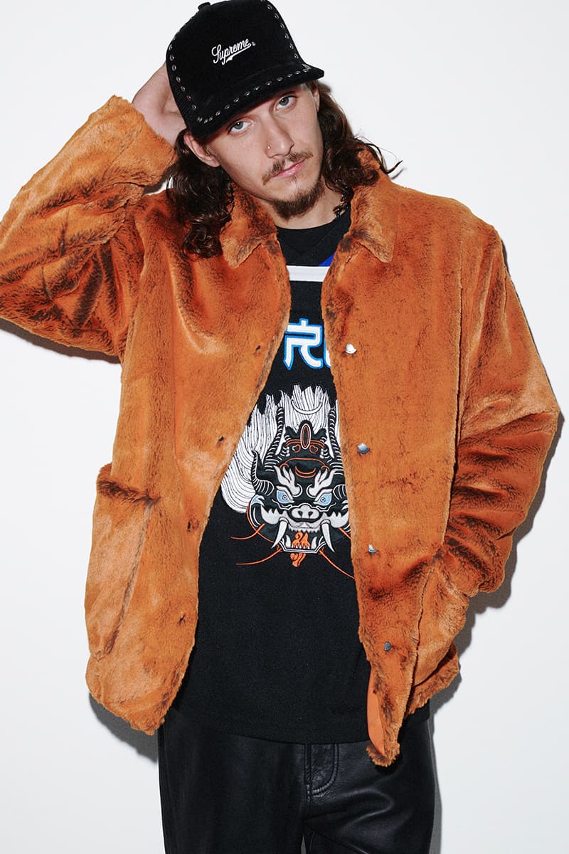 Supreme Fall/Winter 2021 Lookbook New York Yankees GORE TEX Tadanori Yokoo STASH Lady Pink Christopher Wool Nas DMX John Coltrane Skittles Mitchell & Ness Jackets Sweatshirts Shirts Tops Tees T Pants Beanies Hats Bags Accessories Release Date Buy Price 