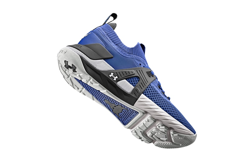 Buy Under Armour Project Rock 5 Shoes in Gray Matter/Black/Blue