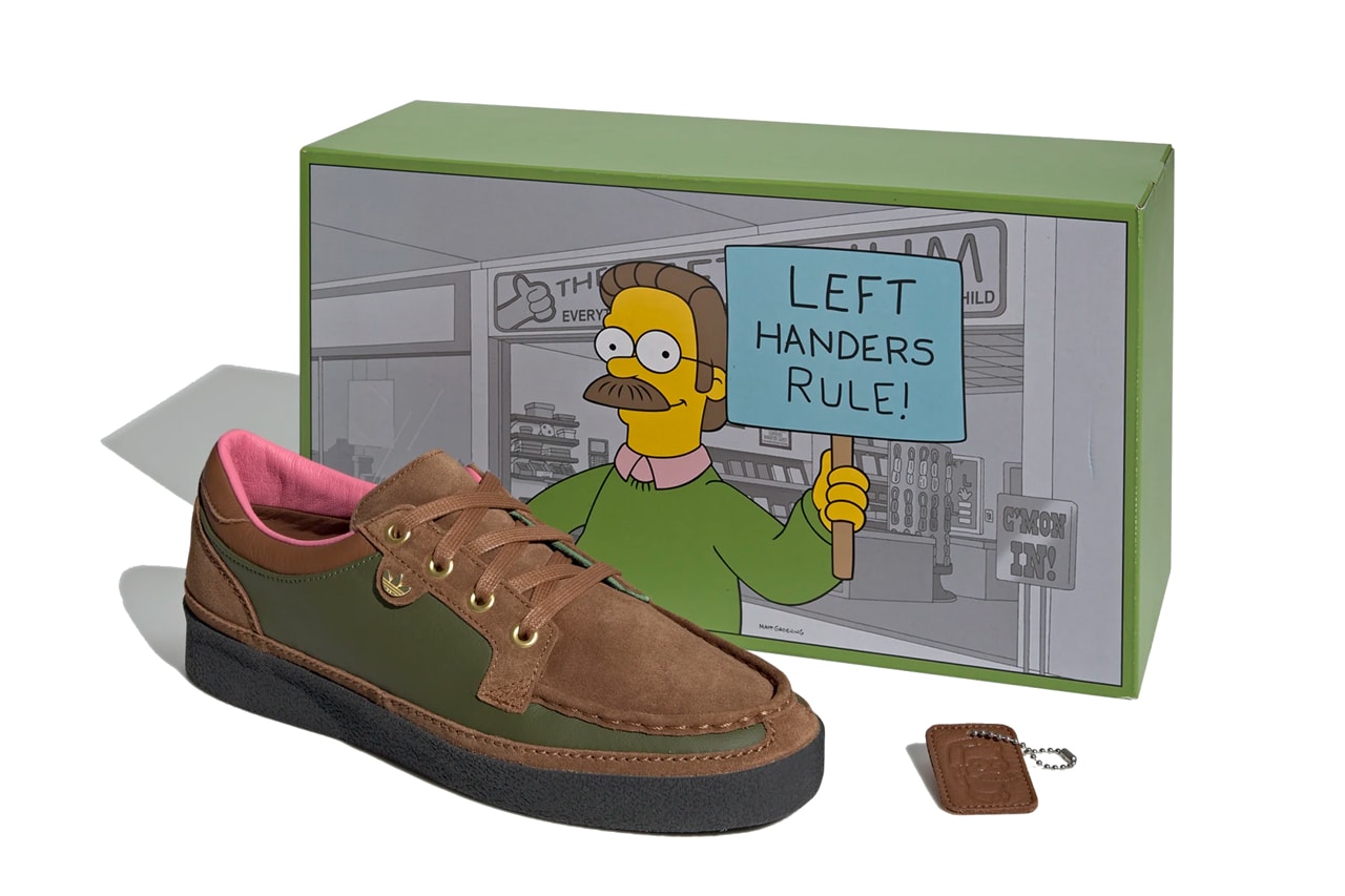 the simpsons adidas mccarten left handers rule ned flanders wild brown core black forest green pink GY8439 official release date info photos price store list buying guide