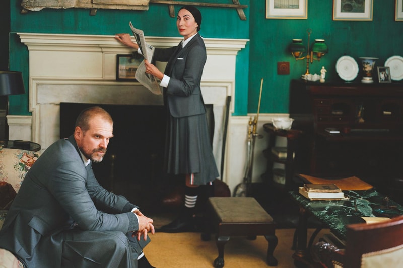 Thom Browne Reveals its Fall 2021 Wardrobe David Harbour Anh Duong  teviotdale home upstate new york Tina Barney classic tailoring pleated skirts 