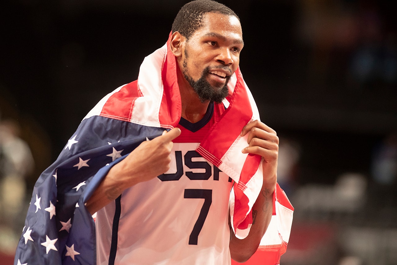kevin durant team usa gold medal olympic games tokyo france score 2021 2020 fourth successive