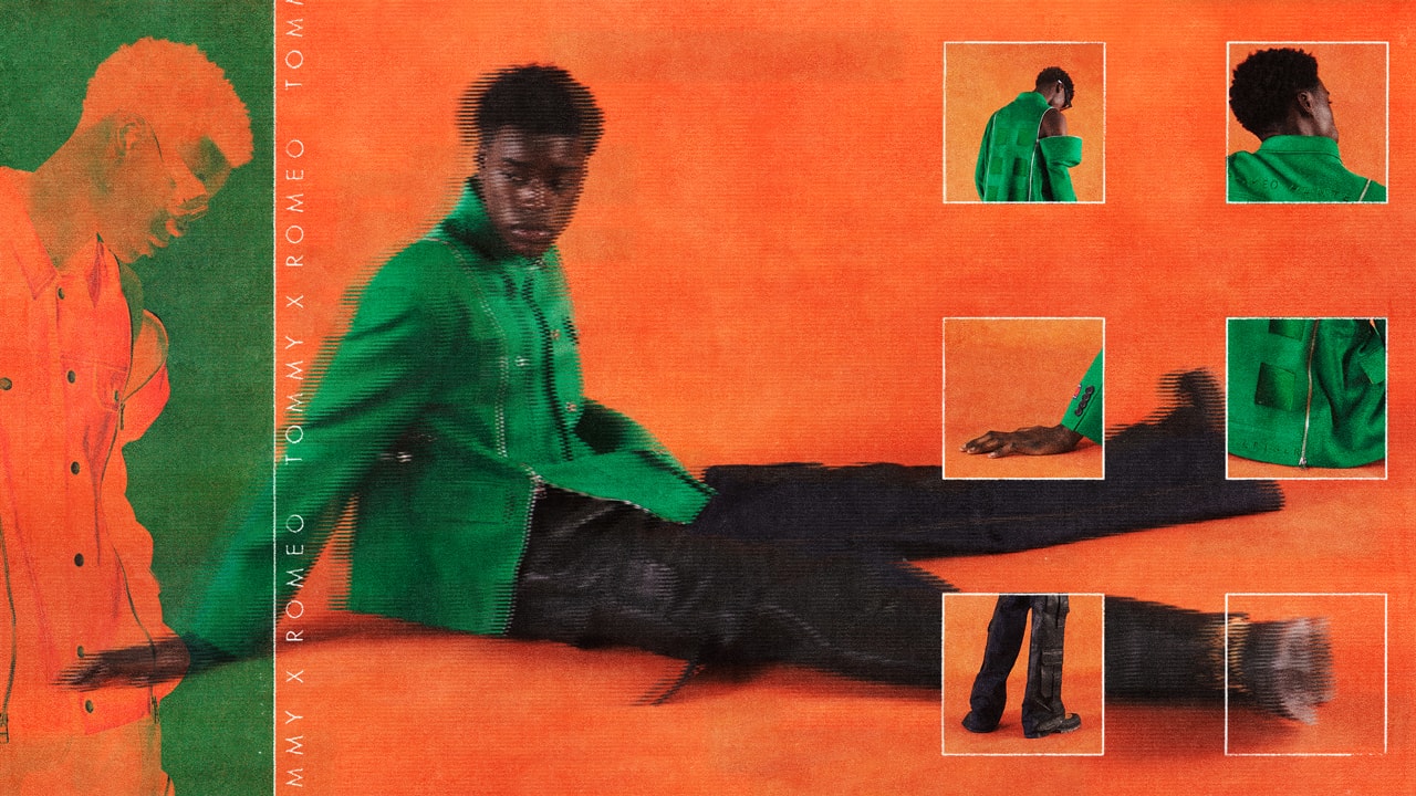 TommyXRomeo BIPOC communities models Ikram Abdi Omar, Aaliyah Hydes, Hidetatsu Takeuchi and Babacar N’Doye murals upycled DIY color mixed preppy button down sailing biker jackets romeo hunte tommy hilfiger interview feature Annan Affotey Uzo Njoku spotlights BIPOC creatives contemporary edgy pattern heavy staple pieces collection capsule collaboration mentee mentor fall winter 2021 campaign lookbook