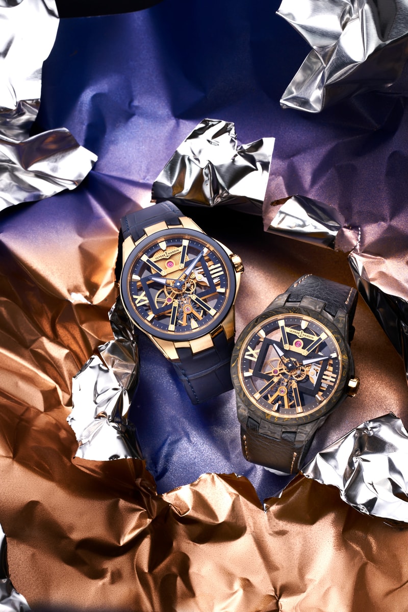 ulysse nardin carbonium 40% less environmental impact resistance-to-lightness ratio aeronautical pieces open-worked skeletonization X-ray three dimensional heart shape UN-371 caliber SKELETON X X collection BLAST fire ice photographer Carsten Peter four different satin-finish versions skeleton case rectangular frame, a 3-horned signature x marks spot 2.5 Hz ROSE GOLD BLAST, BLACK BLAST, WHITE BLAST and BLUE BLAST structured rubber, leather, velvet audacious technology future