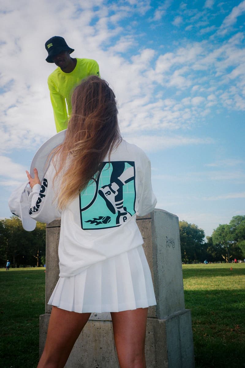 usta paterson limited edition capsule collection tennis hoodies t-shirts tote bags hats apparel accessories neon green white black