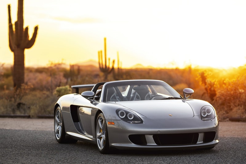 2004 Porsche Carrera GT V10 Silver Metallic Brown Leather Bring a Trailer Auction $1.3M USD For Sale Rare German Supercar Modern Classic