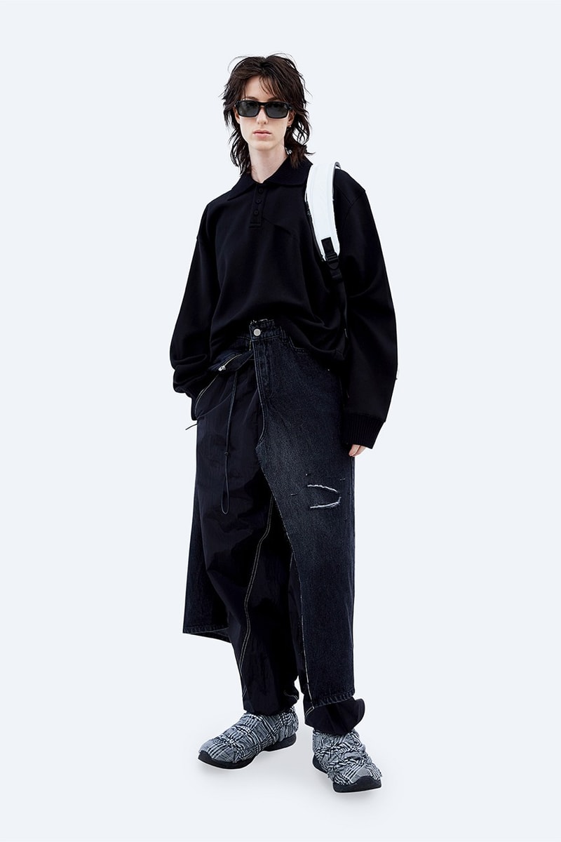 ADER error FW21 "Un nouveau système" Collection Lookbook fleece jacket coats denim hoodies sweatshirt blue black green khaki