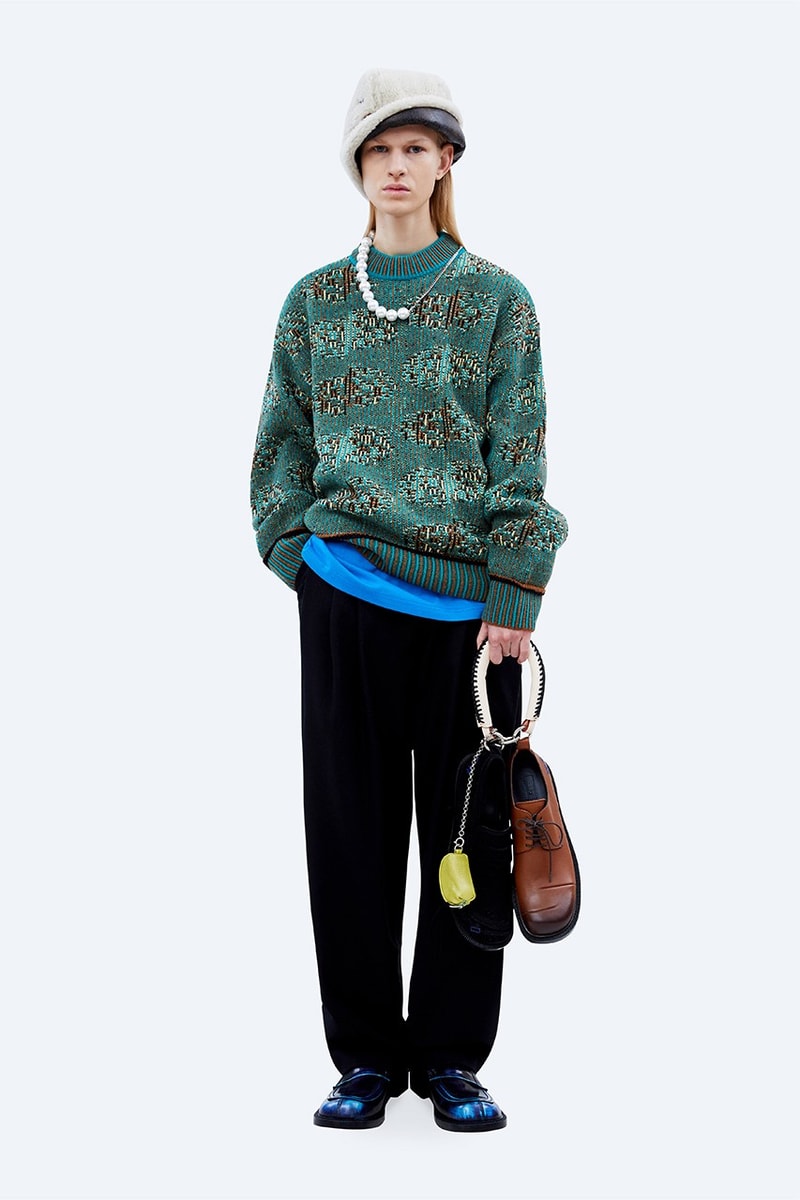 ADER error FW21 "Un nouveau système" Collection Lookbook fleece jacket coats denim hoodies sweatshirt blue black green khaki