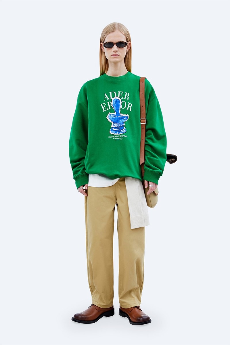 ADER error FW21 "Un nouveau système" Collection Lookbook fleece jacket coats denim hoodies sweatshirt blue black green khaki