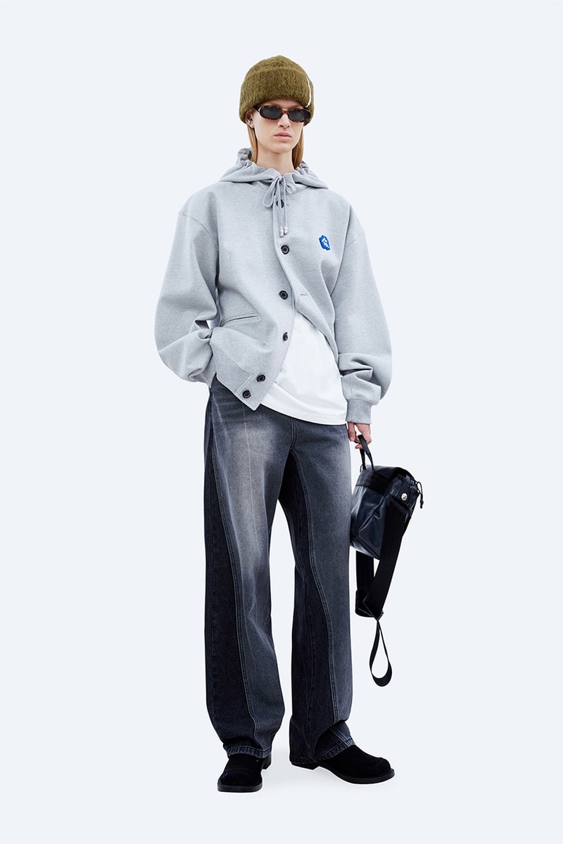 ADER error FW21 "Un nouveau système" Collection Lookbook fleece jacket coats denim hoodies sweatshirt blue black green khaki
